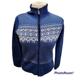 EDDIE BAUER EMBROIDERED MERINO WOOL RABBIT WINTER SWEATER SIZE SMALL PETITE EUC